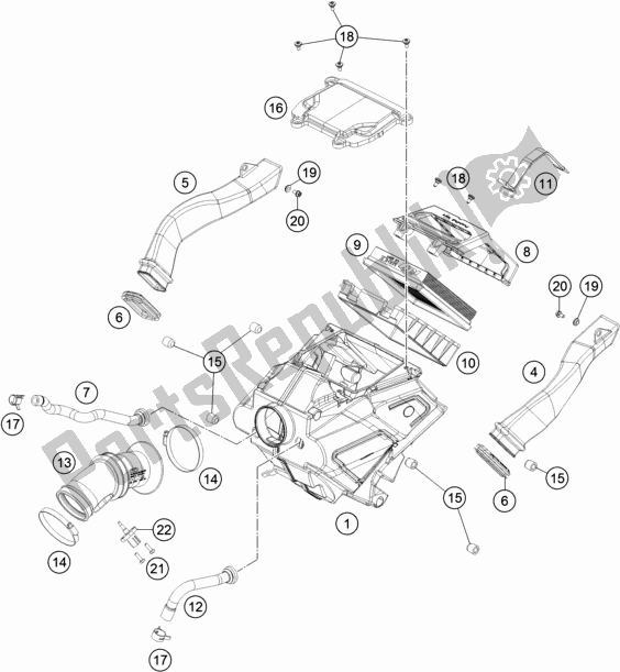 All parts for the Air Filter of the Husqvarna Svartpilen 701 Style EU 2019