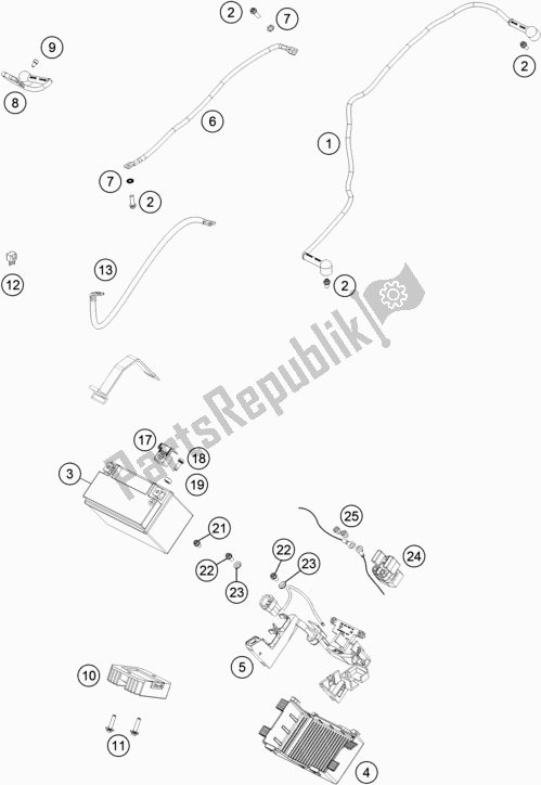 All parts for the Battery of the Husqvarna Svartpilen 701 Style EU 2019