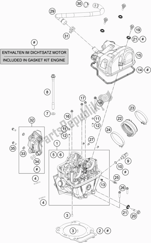 All parts for the Cylinder Head of the Husqvarna Svartpilen 701 Style EU 2019