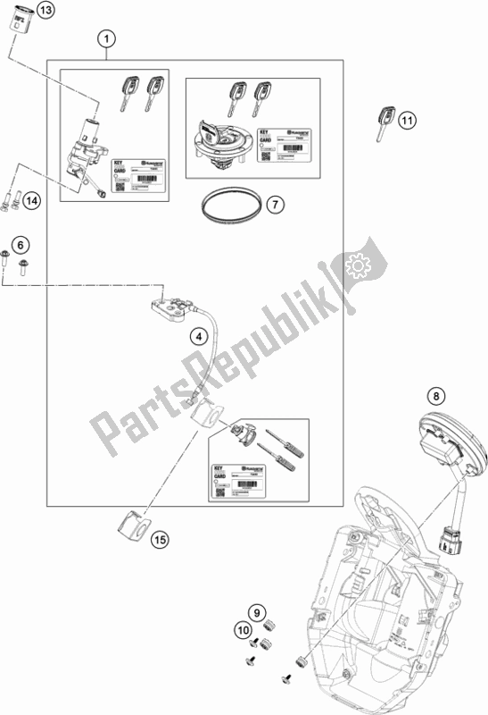 Wszystkie części do Instrumenty / System Zamków Husqvarna Svartpilen 701 Style EU 2019