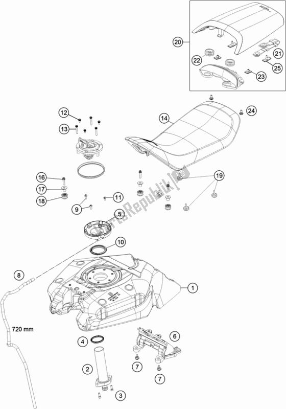 Toutes les pièces pour le Réservoir, Siège du Husqvarna Svartpilen 701 Style EU 2019