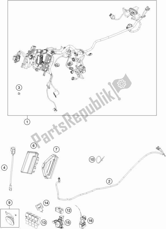 All parts for the Wiring Harness of the Husqvarna Svartpilen 701 Style EU 2019