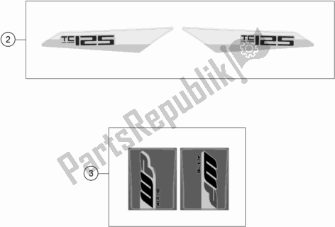 Todas as partes de Decalque do Husqvarna TC 125 2018