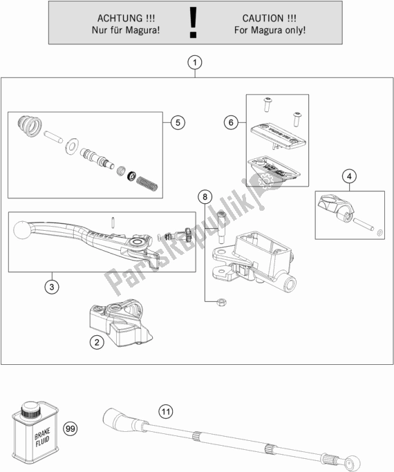 Tutte le parti per il Front Brake Control del Husqvarna TC 125 2018