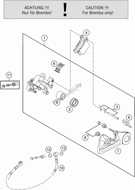 Alle onderdelen voor de Rear Brake Caliper #1 van de Husqvarna TC 125 2018