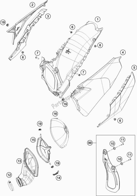 Tutte le parti per il Filtro Dell'aria del Husqvarna TC 125 2019