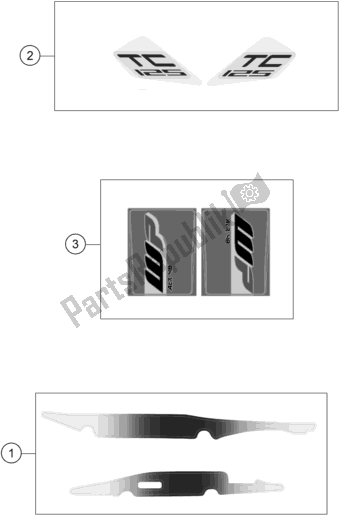 Todas as partes de Decalque do Husqvarna TC 125 2019