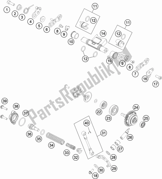 All parts for the Exhaust Control of the Husqvarna TC 125 EU 2016