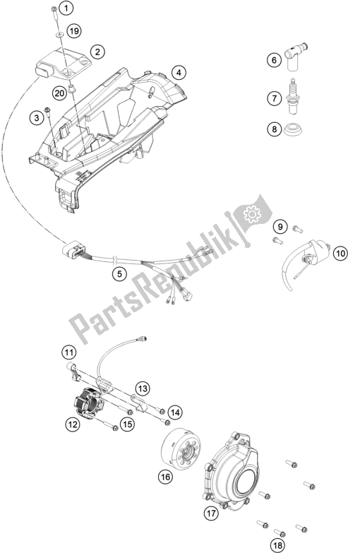 All parts for the Ignition System of the Husqvarna TC 125 EU 2016