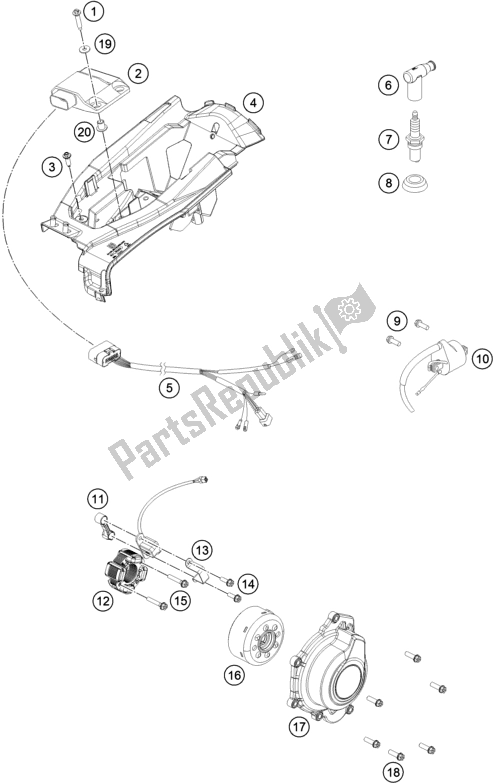 All parts for the Ignition System of the Husqvarna TC 125 EU 2016