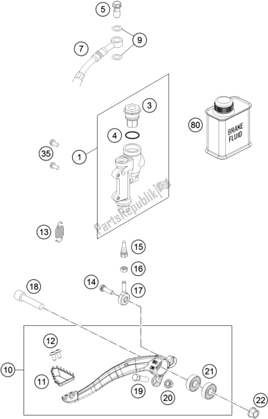 All parts for the Rear Brake Control of the Husqvarna TC 125 EU 2016