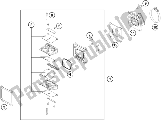 All parts for the Reed Valve Case of the Husqvarna TC 125 EU 2016