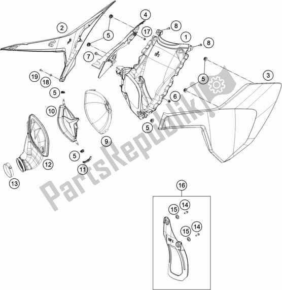 Todas as partes de Filtro De Ar do Husqvarna TC 125 EU 2017