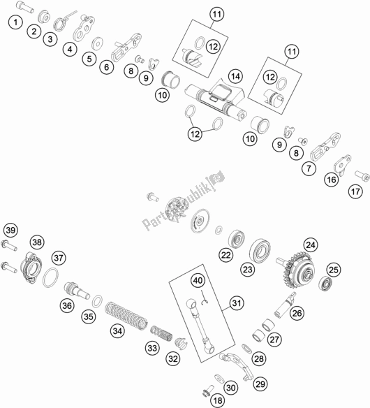 Alle onderdelen voor de Uitlaat Controle van de Husqvarna TC 125 EU 2017