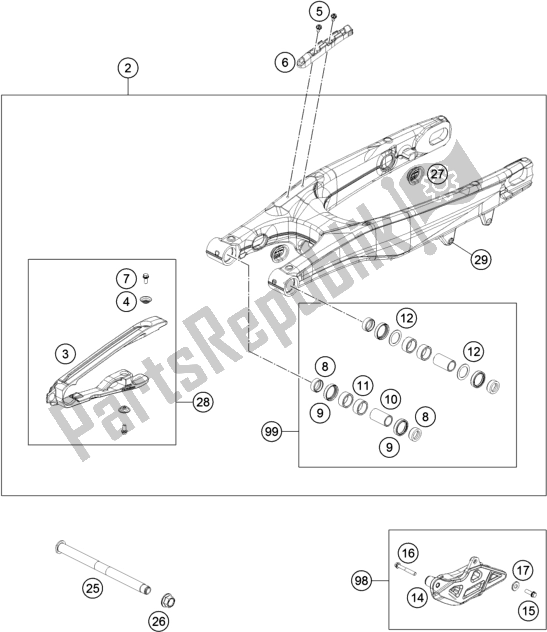 Todas las partes para Brazo Oscilante de Husqvarna TC 125 EU 2017