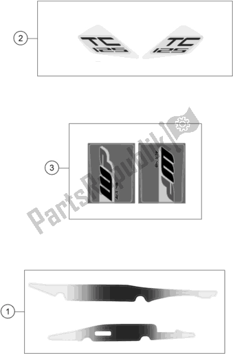 Wszystkie części do Kalkomania Husqvarna TC 125 EU 2019