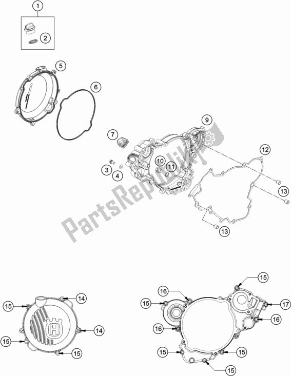 Todas las partes para Tapa Del Embrague de Husqvarna TC 125 EU 2020