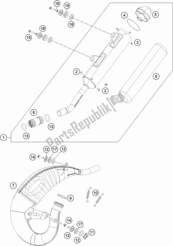 Wszystkie części do System Wydechowy Husqvarna TC 125 EU 2020