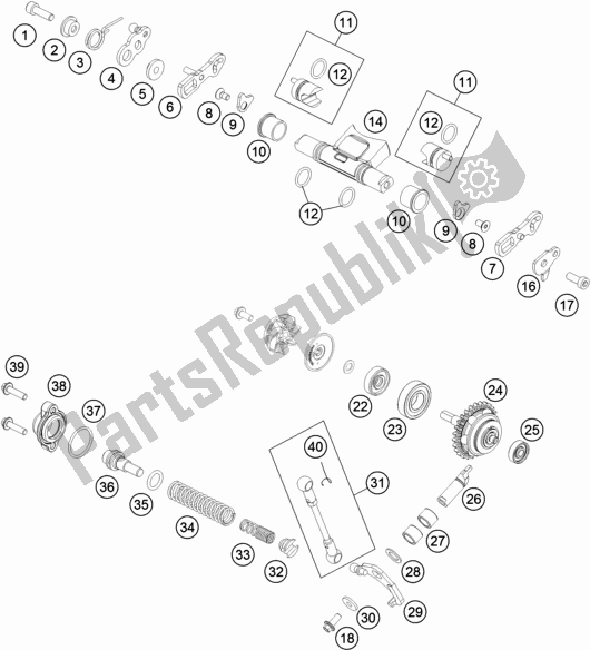 All parts for the Exhaust Control of the Husqvarna TC 125 EU 2021