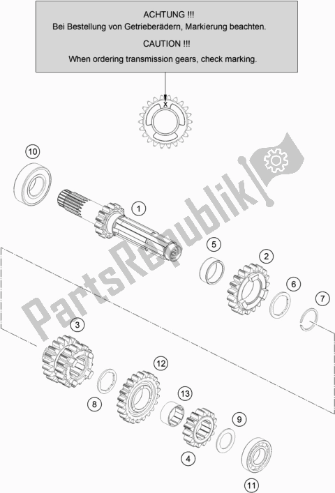 Tutte le parti per il Trasmissione I - Albero Principale del Husqvarna TC 125 EU 2021