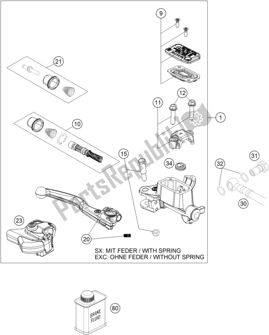 Tutte le parti per il Front Brake Control del Husqvarna TC 125 EU 2022