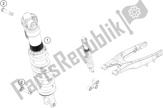 Toutes les pièces pour le Amortisseur du Husqvarna TC 125 EU 2022