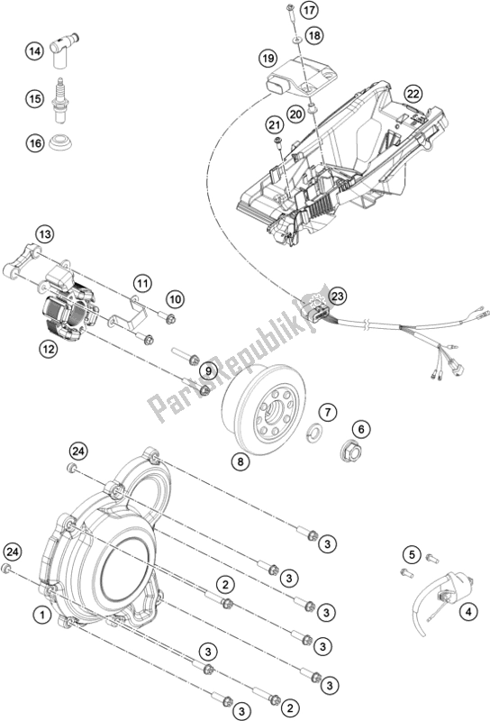 Todas as partes de Sistema De Ignição do Husqvarna TC 250 2019