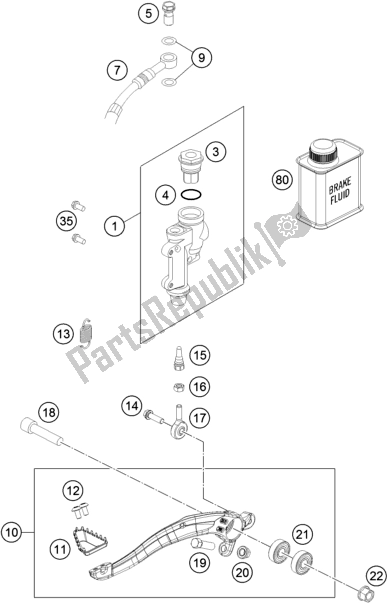 All parts for the Rear Brake Control of the Husqvarna TC 250 2020