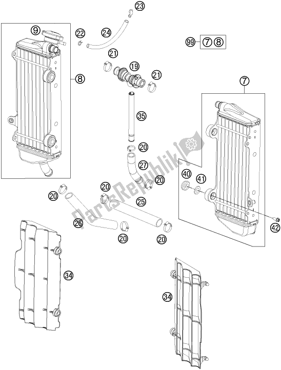 Wszystkie części do Cooling System #1 Husqvarna TC 250 EU 2016