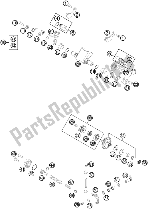 Tutte le parti per il Controllo Di Scarico del Husqvarna TC 250 EU 2016