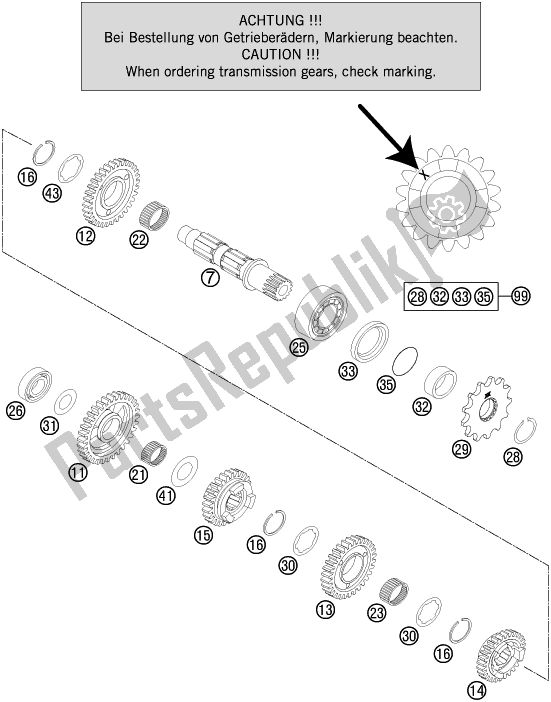 Toutes les pièces pour le Transmission Ii - Arbre Intermédiaire du Husqvarna TC 250 EU 2016