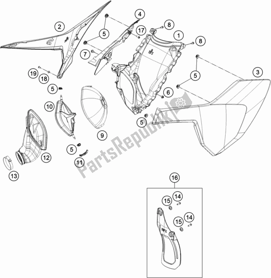 Todas las partes para Filtro De Aire de Husqvarna TC 250 EU 2017