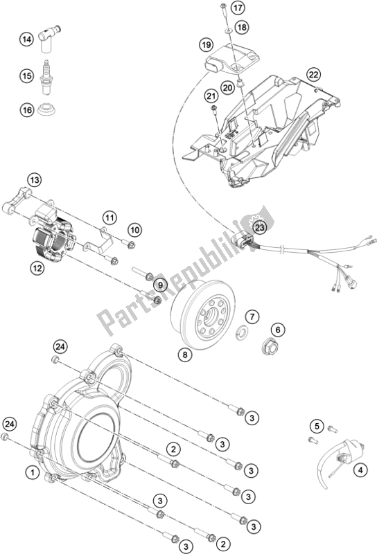 Todas as partes de Sistema De Ignição do Husqvarna TC 250 EU 2017