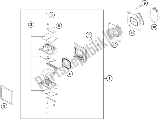 Todas las partes para Caja De Válvula De Lámina de Husqvarna TC 250 EU 2017