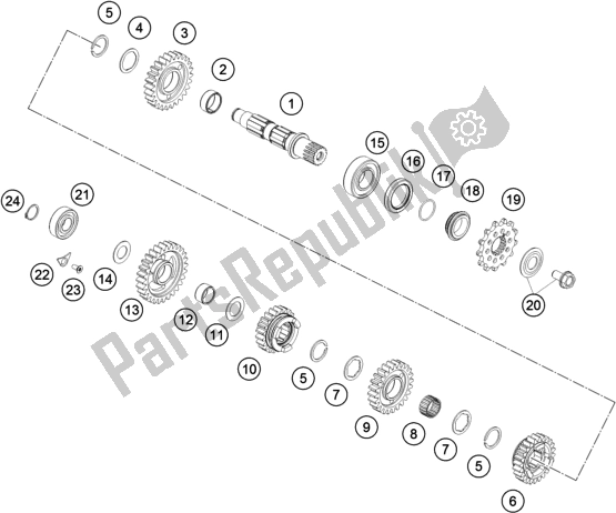 All parts for the Transmission Ii - Countershaft of the Husqvarna TC 250 EU 2017