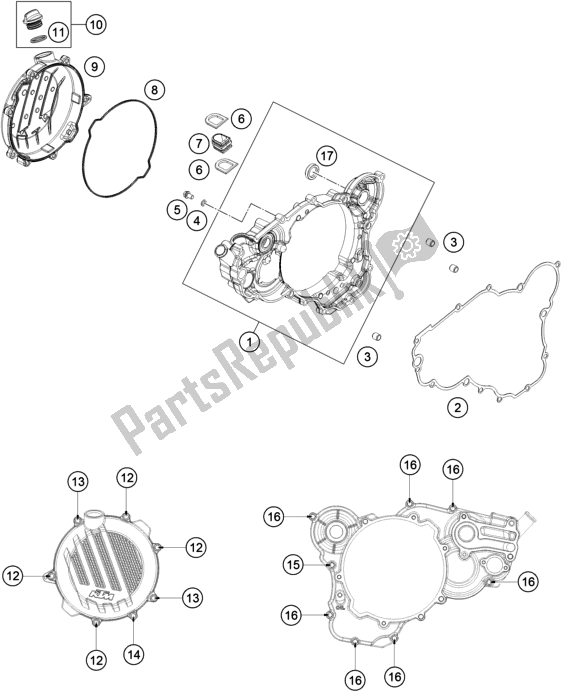 Toutes les pièces pour le Couvercle D'embrayage du Husqvarna TC 250 EU 2018