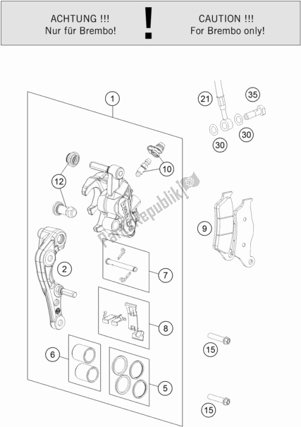 Todas las partes para Front Brake Caliper #1 de Husqvarna TC 250 EU 2018