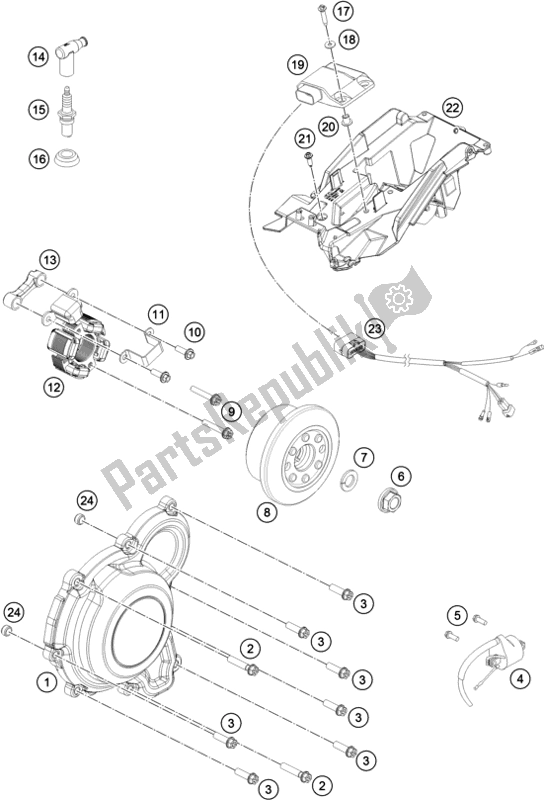 All parts for the Ignition System of the Husqvarna TC 250 EU 2018