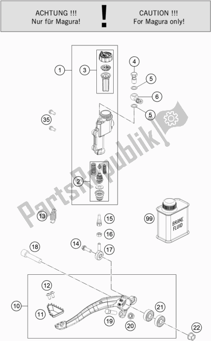 All parts for the Rear Brake Control of the Husqvarna TC 250 EU 2018