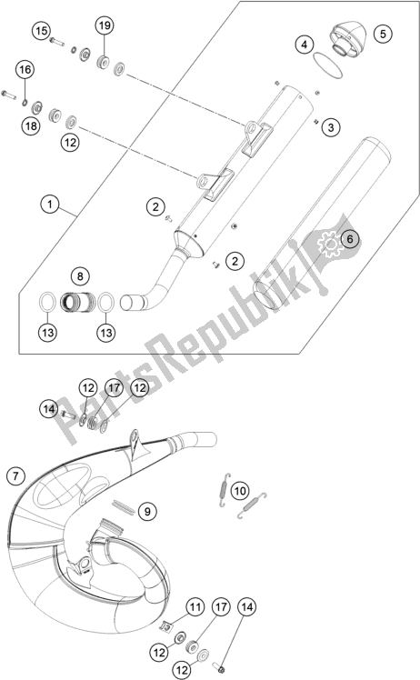 Wszystkie części do System Wydechowy Husqvarna TC 250 EU 2019