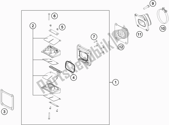 Toutes les pièces pour le Boîtier De Valve De Roseau du Husqvarna TC 250 EU 2019