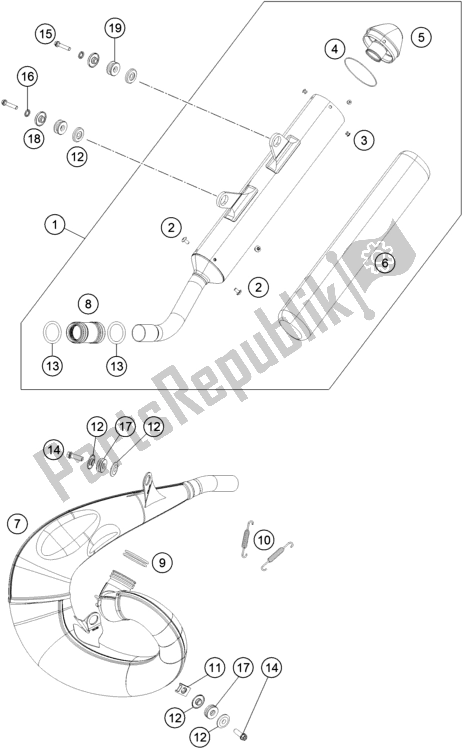 Toutes les pièces pour le Système D'échappement du Husqvarna TC 250 EU 2020