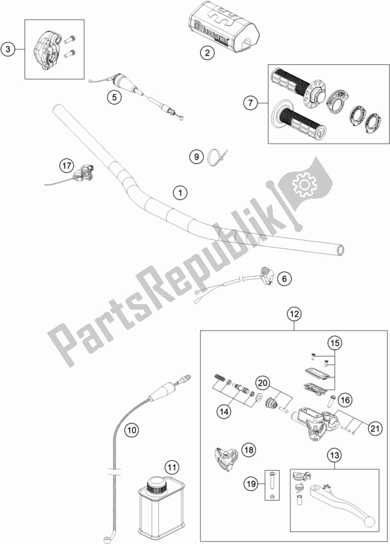 Todas las partes para Manillar, Controles de Husqvarna TC 250 EU 2020