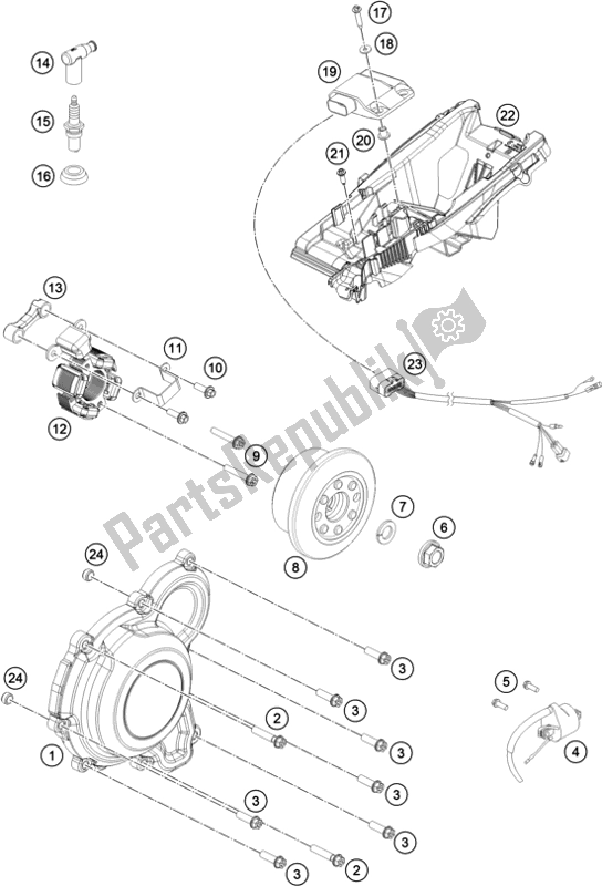 Toutes les pièces pour le Système De Mise à Feu du Husqvarna TC 250 EU 2020