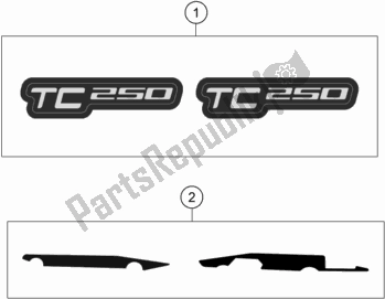 All parts for the Decal of the Husqvarna TC 250 EU 2021