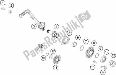 All parts for the Kick Starter of the Husqvarna TC 250 EU 2021