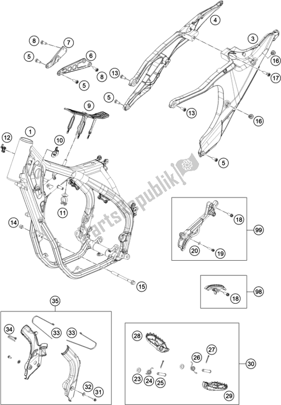 Wszystkie części do Rama Husqvarna TC 250 EU 2022