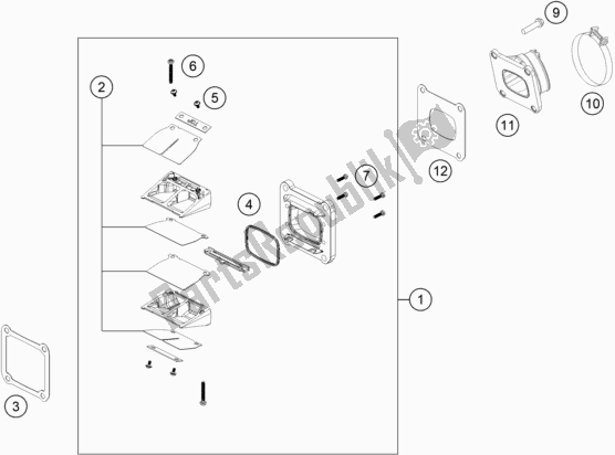 Todas las partes para Caja De Válvula De Lámina de Husqvarna TC 250 EU 2022