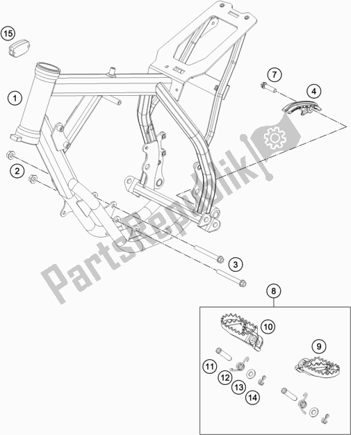 All parts for the Frame of the Husqvarna TC 50 2020