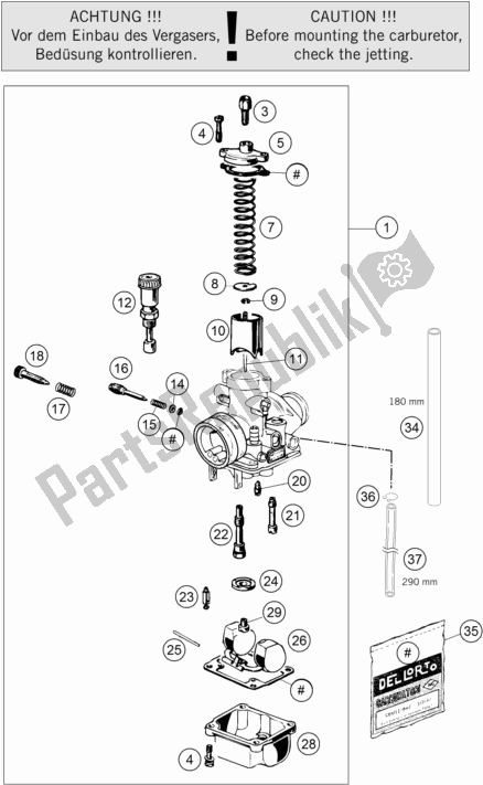 All parts for the Carburetor of the Husqvarna TC 50 EU 2017